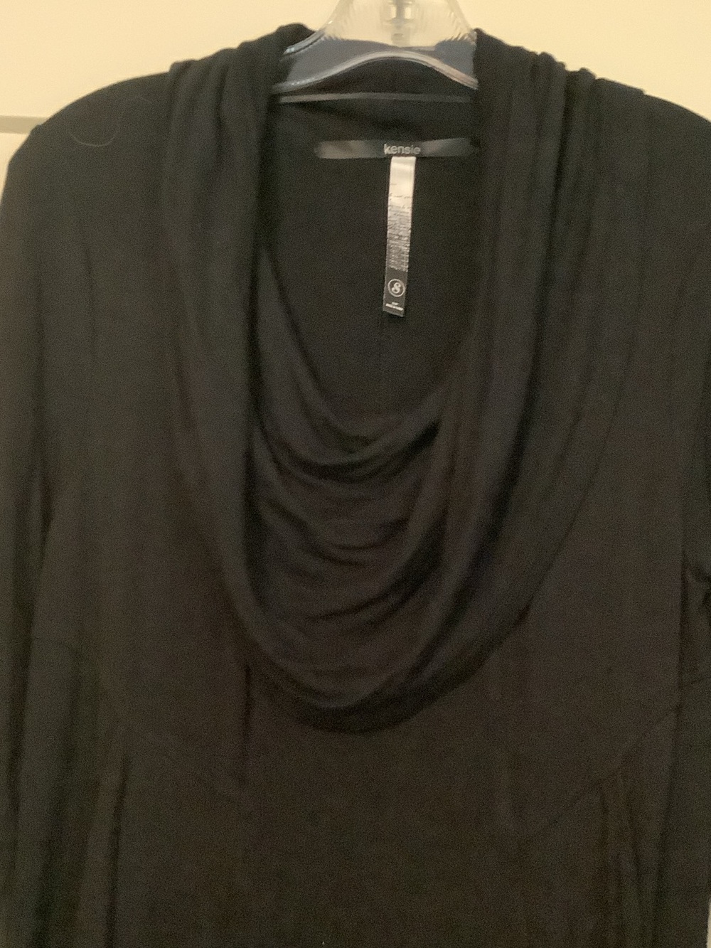Kensie Black Long-Sleeve Cowl Neck Dress - Picture 3 of 10